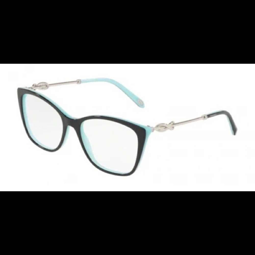 Black Tiffany glasses with metallic/crystal arms.